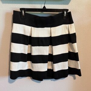Black and White Striped Women's Skirt
